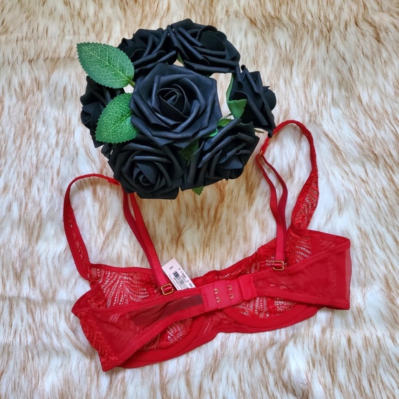 Valentine's Day🥰Women's VS Red Zebra Lace Balconette Bra - Picture 4 of 5